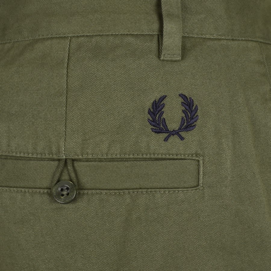 Fred Perry Straight Leg Twill Trousers Green | Mainline